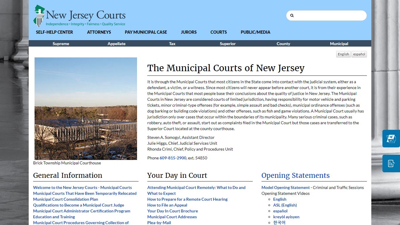 Municipal Courts of New Jersey